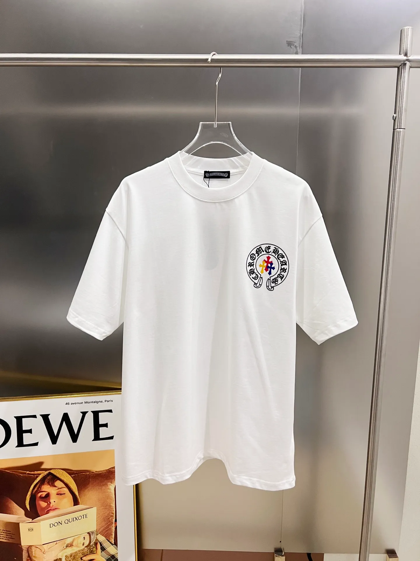 🅿️190 CH Crow 2025 Autumn and Winter New Short-sleeved T-shirt Horseshoe Sanskrit word craft Cross foam craft design The real thing is great🔥Same style for men and women, loose version Size S M L XL XXL Five sizes black white